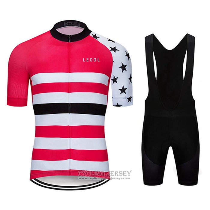 2020 Cycling Jersey Le Col Pink White Short Sleeve And Bib Short